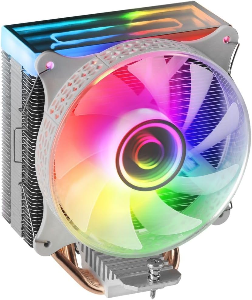 Mars Gaming MCPU-VR Weiss, CPU Kühlkörper, Dual Infinity Mirror ARGB, 4 HCT Heatpipes, 180W TDP, Ult