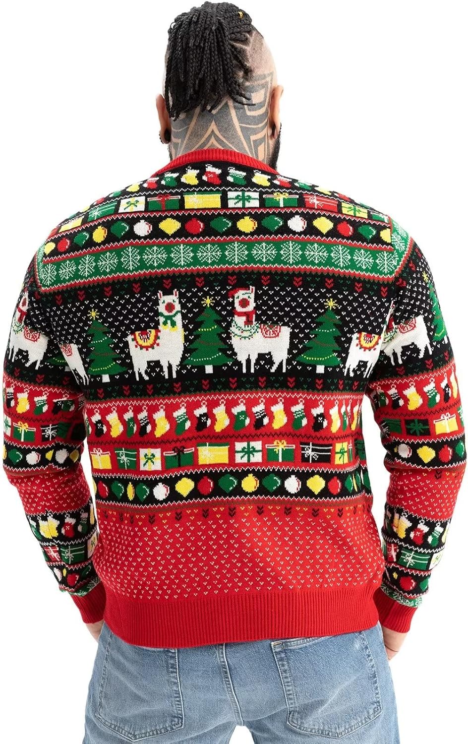 U LOOK UGLY TODAY Unisex Herren Damen Weihnachtspullover LED Licht Lustig Sweater Pulli Hässlich Xma