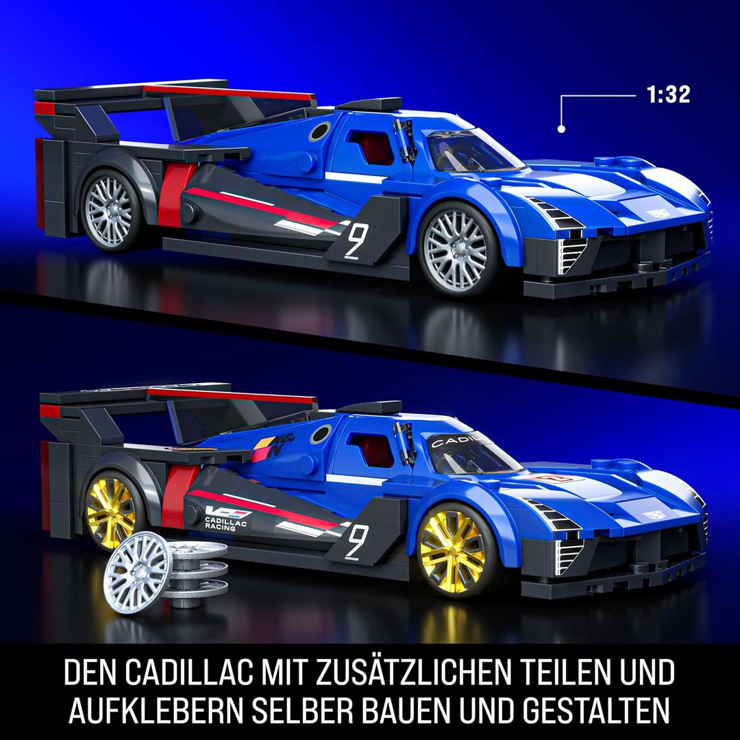 Mattel Brick Shop Hot Wheels Speed Serie Bauset, Cadillac Project GTP Hypercar mit 236 Teilen, real