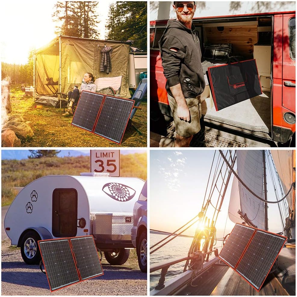 DOKIO 100 Watt Solartasche Faltbares Mobiles Solar-Panel Mit Effektivsten Monokristallinen Zellen,So
