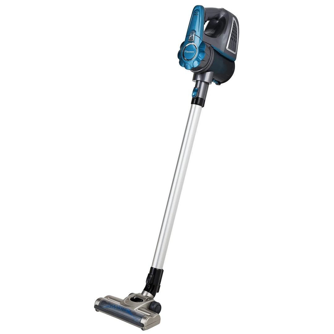 Bestron Kabelloser Handstaubsauger mit Stab, Beutellos, Kapazität: 0,6 l, 120 Watt, Blau/Grau Blau/G