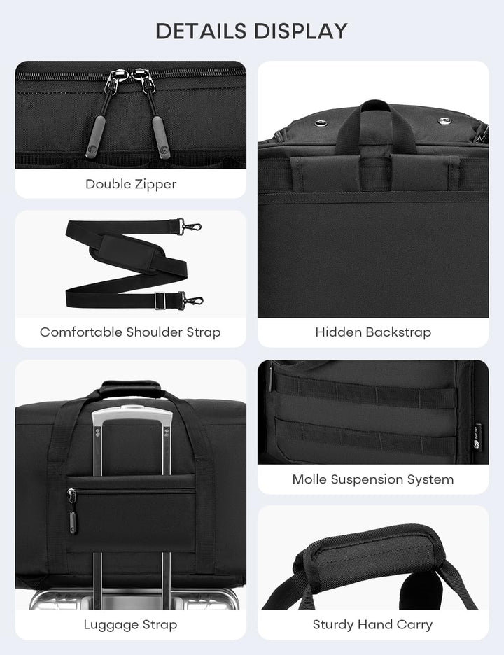 BAGZY Arbeitstasche Herren 50L Taktische Reisetasche Sporttasche mit Rucksackfunktion Einsatztasche