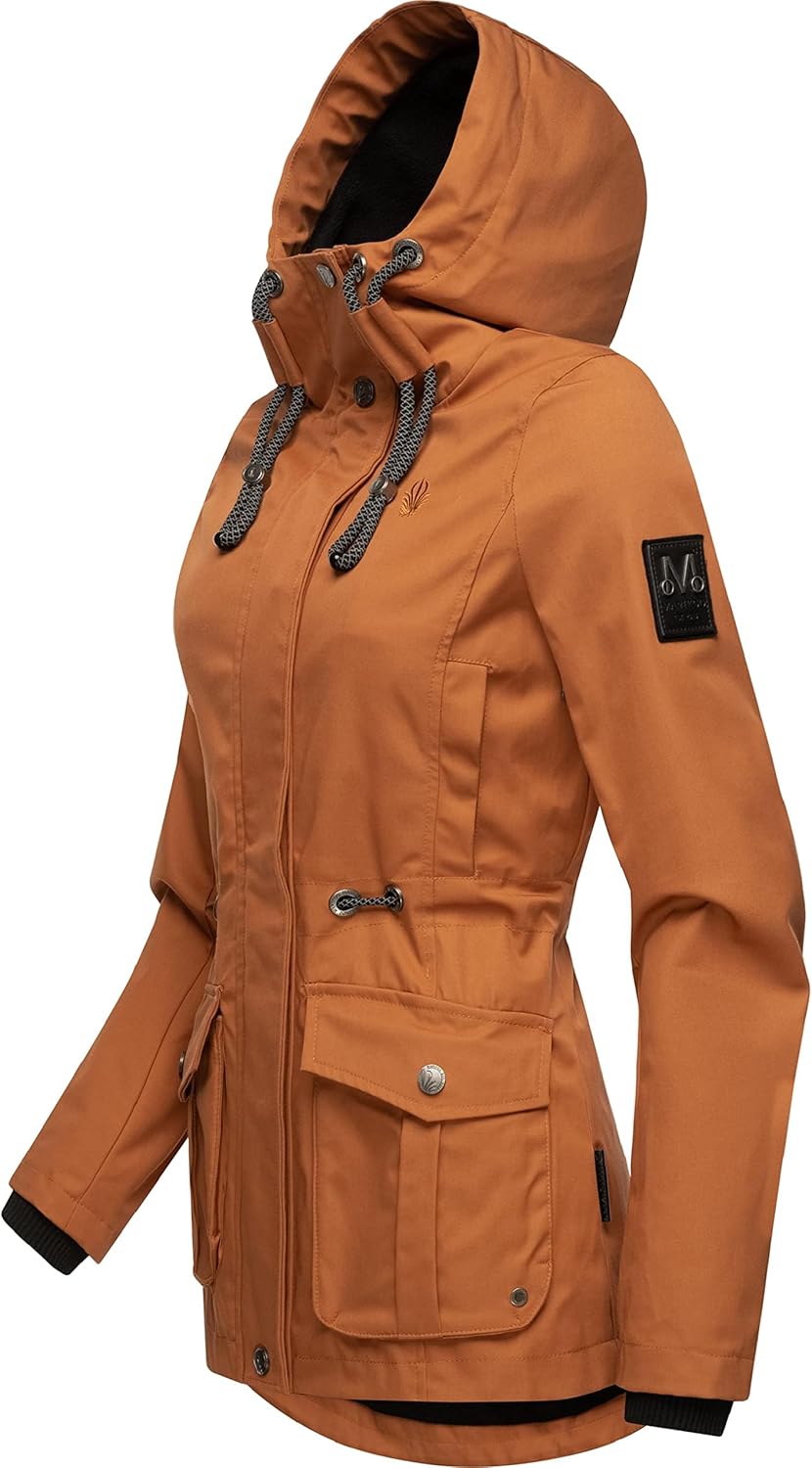 MARIKOO Damen Leichter Übergangsparka mit Kapuze Babetaa Prc XS Rusty Cinnamon, XS Rusty Cinnamon