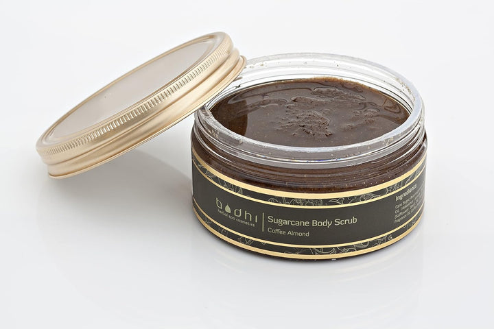 BODHI® Körperpeeling Rohrzucker und Kaffee / 250 ml, mit Kokosöl und Sheabutter, gegen Cellulite, fü