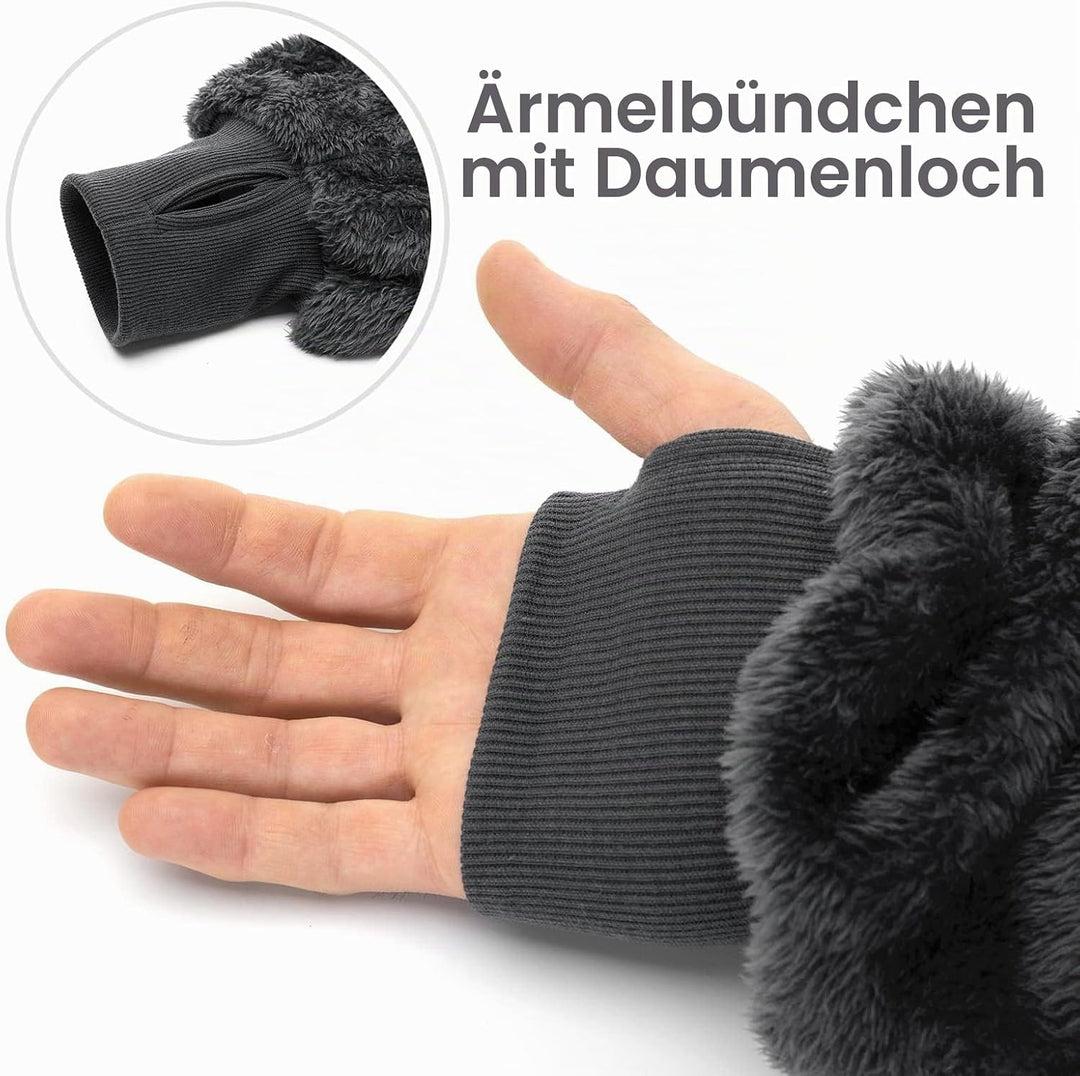 Snug Rug Schiefergrau Tragbare Decke Hoodie – Decke mit Ärmel Sherpa Fleece Erwachsene Pullover Kapu