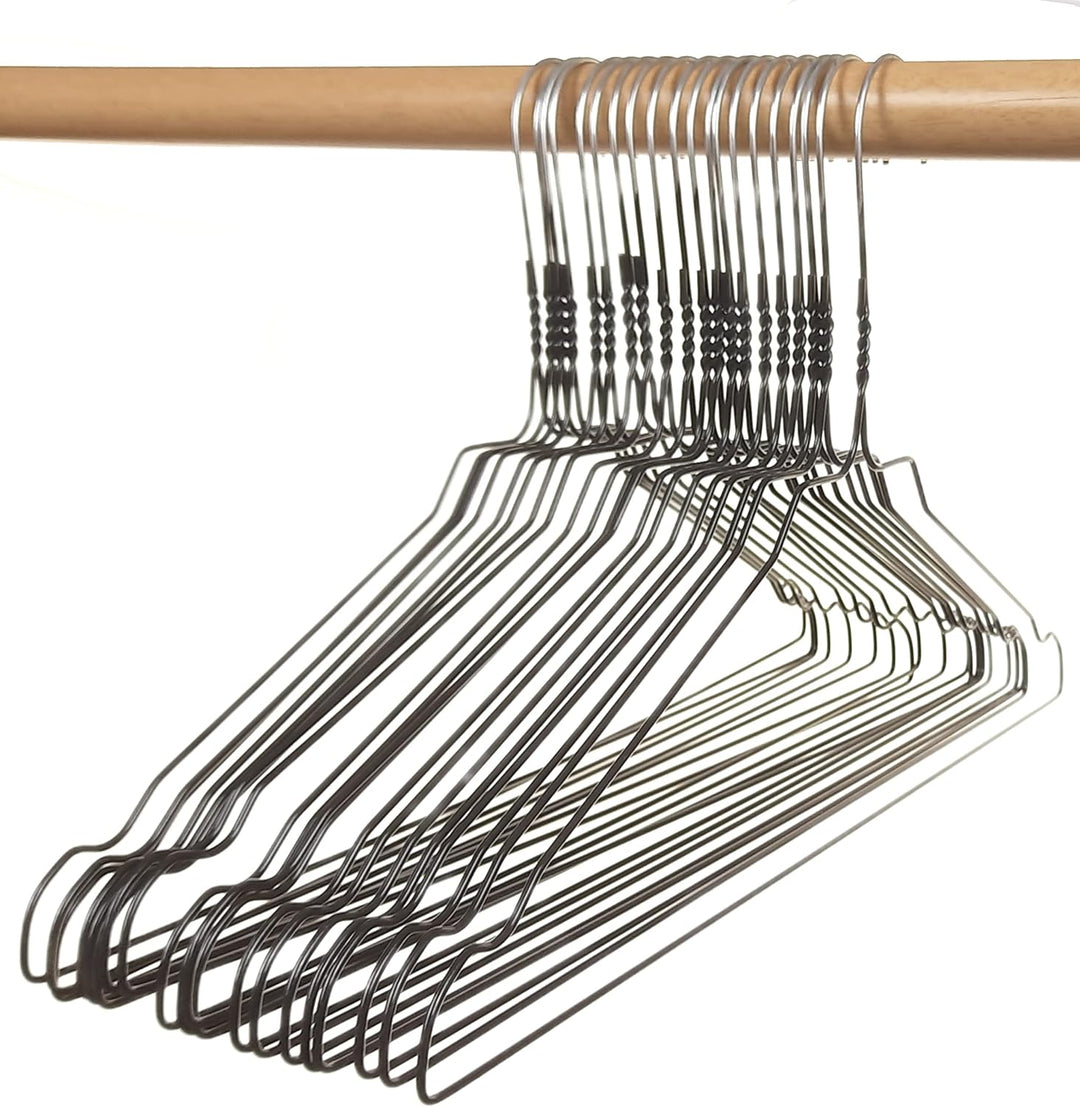 Kleiderbügel aus Metall, Drahtbügel aus hochwertige Zinkbeschichtung, mit Steg und Rockkerben (Schwa