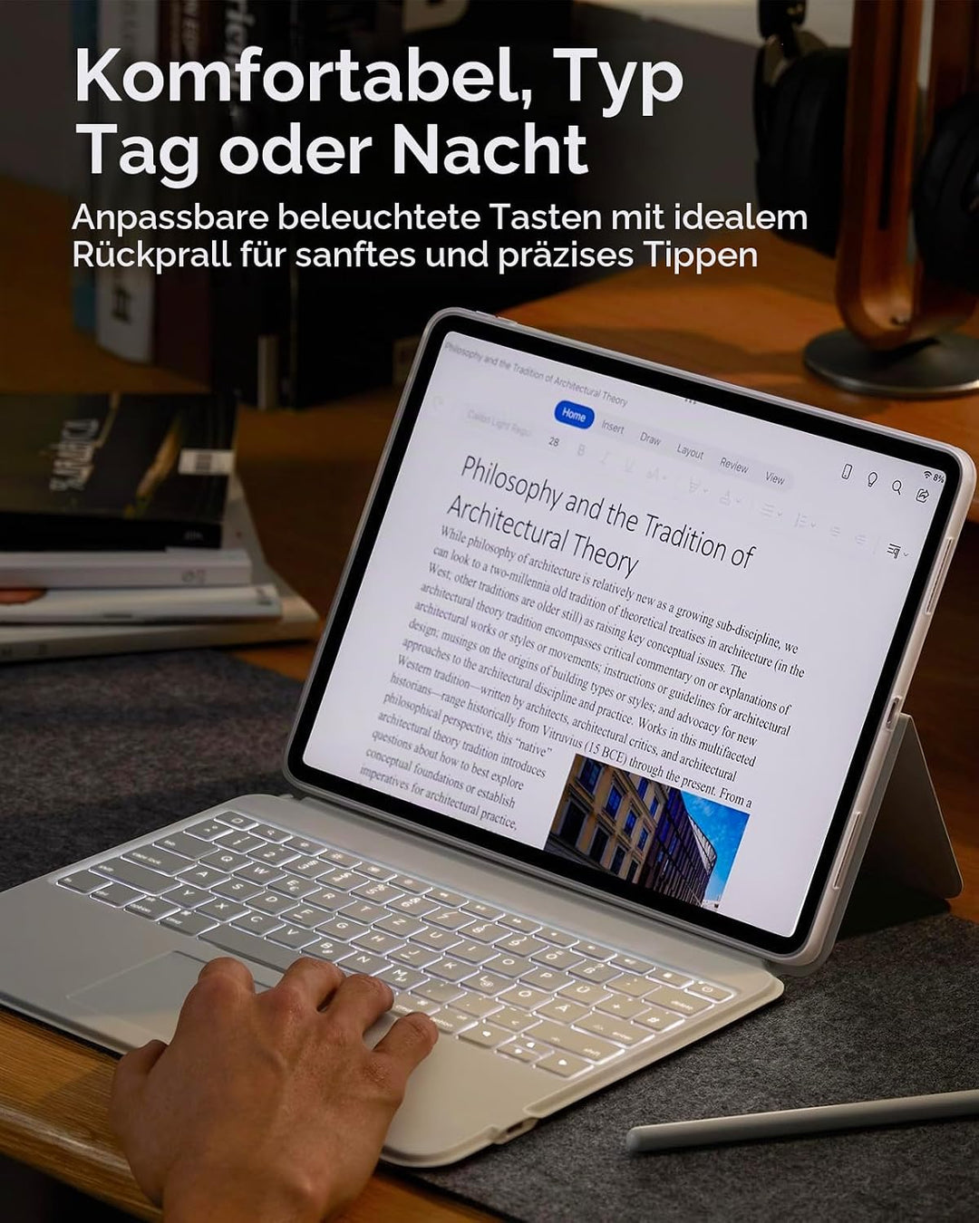 ESR für iPad Pro 13 Zoll (M5/M4) Tastatur Hülle mit Trackpad, Weiss iPad Pro 13 (2024) Weiss, iPad P