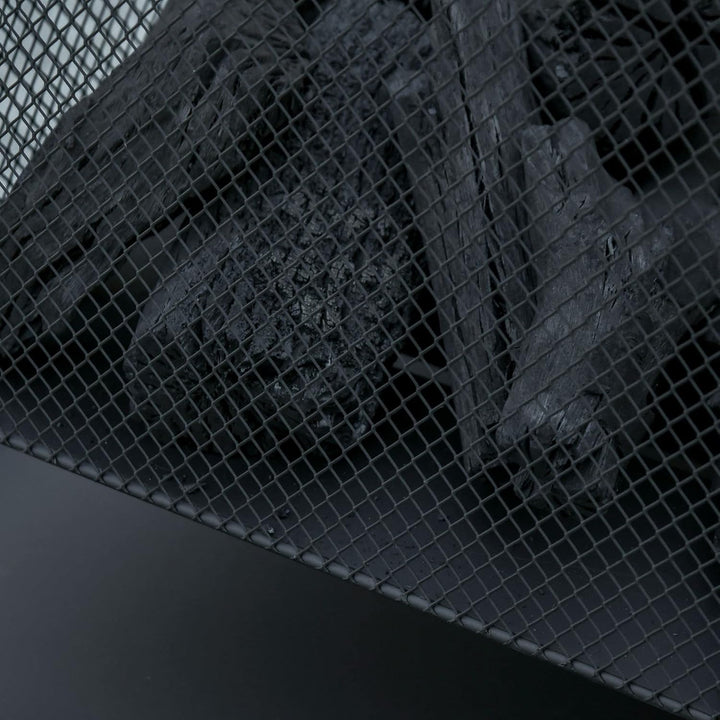 Outsunny Feuerschale modern Feuerkorb rechteckig Feuerstelle für Garten Camping BBQ Metall Schwarz 4