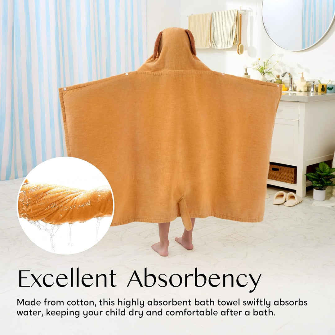 Joiedomi Hunde-Badeponcho Kinder Kapuzenhandtuch für Kinder–aus 100% Baumwolle –Badetuch für Kinder