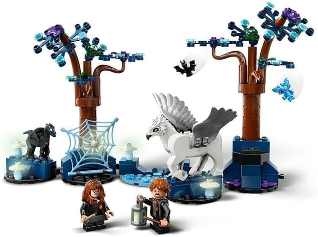 LEGO Harry Potter Der verbotene Wald: Magische Wesen Spielzeug mit Hermine und Ron-Figuren, Plus Fan