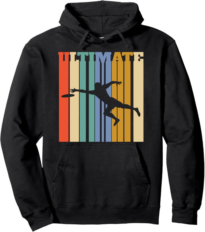 Ultimate Frisbee Player Team Vintage Stipes Pullover Hoodie