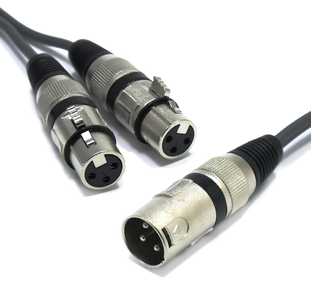 XLR Splitter 0.5m Audio Adapter XLR Stecker auf 2x Buchse 3 Polig Splitterkabel Y-Kabel Vertailer Mä
