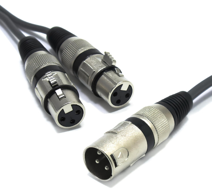 XLR Splitter 0.5m Audio Adapter XLR Stecker auf 2x Buchse 3 Polig Splitterkabel Y-Kabel Vertailer Mä