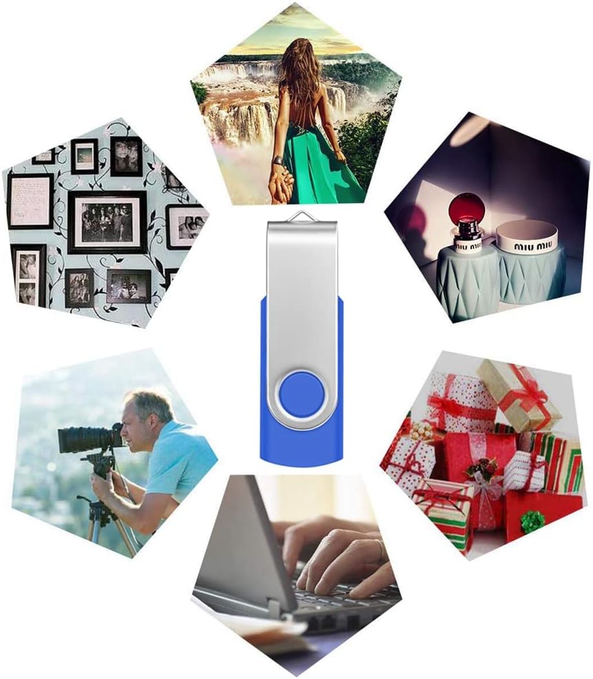 USB 2.0 Stick 8GB 10 Stück USB-Flash-Laufwerk - Tragbar Einklappbare Speicherstick 8 GB Pendrive Dat