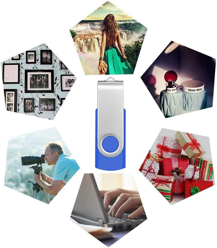 USB 2.0 Stick 8GB 10 Stück USB-Flash-Laufwerk - Tragbar Einklappbare Speicherstick 8 GB Pendrive Dat
