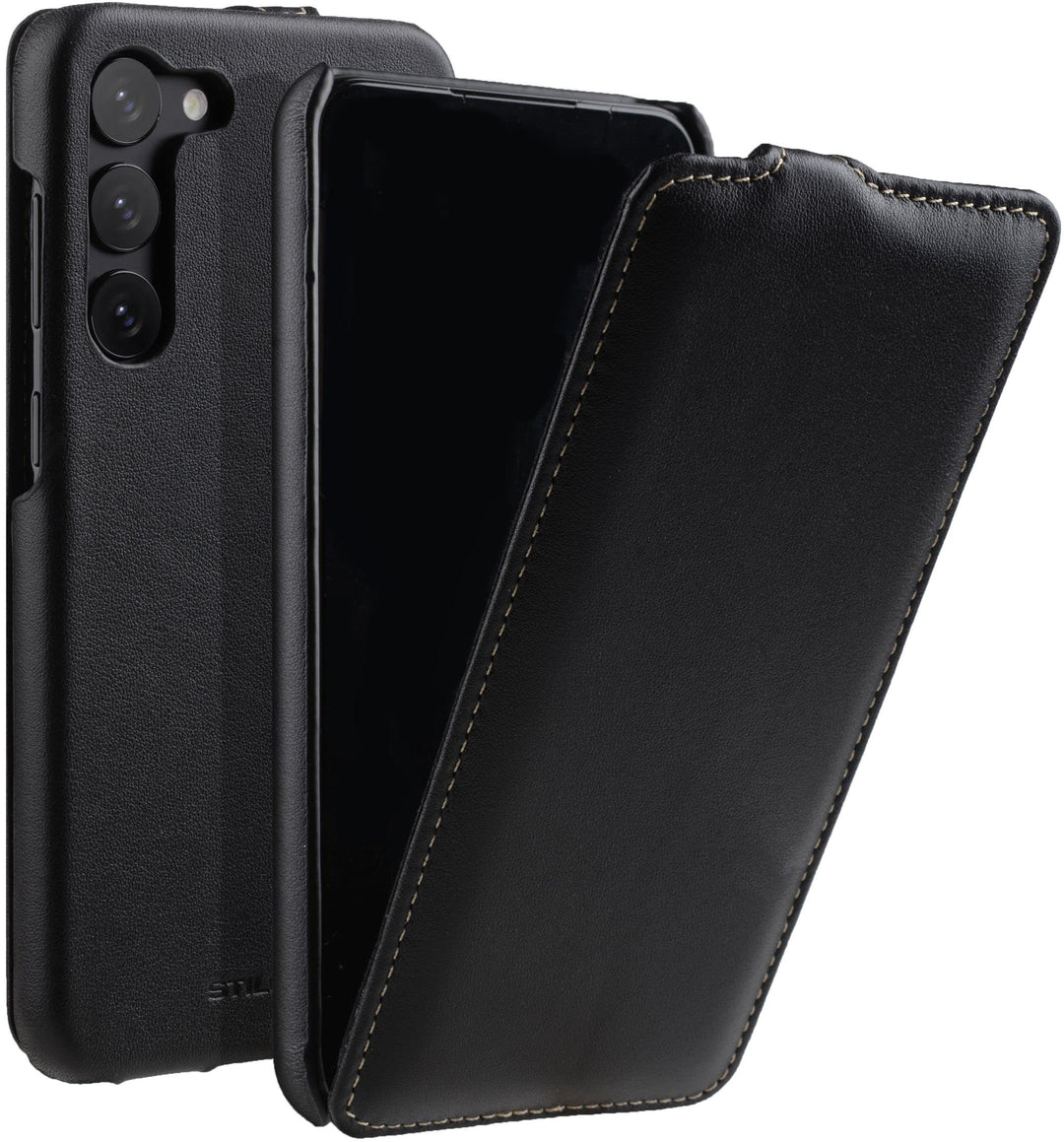 STILGUT UltraSlim kompatibel mit Samsung Galaxy S23 Plus Hülle - Samsung S23 Plus Flip Case aus Lede