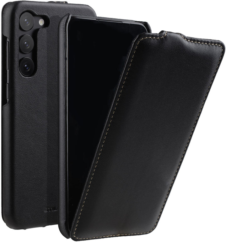 STILGUT UltraSlim kompatibel mit Samsung Galaxy S23 Plus Hülle - Samsung S23 Plus Flip Case aus Lede