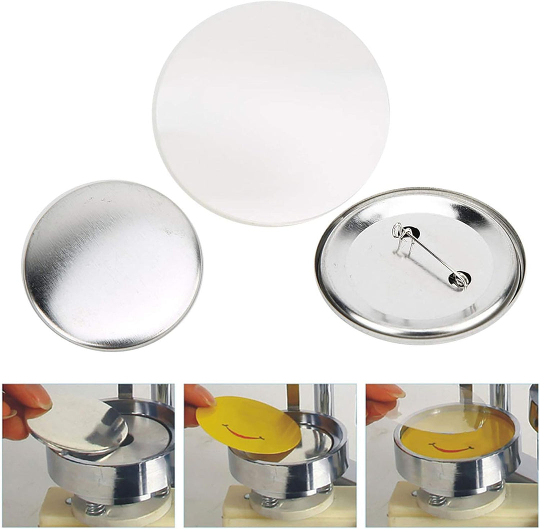 HEEPDD Abzeichen Knopf Teile, 100 Sätze 56mm Blank Badge Making Supplies für Abzeichen Corsage Namen