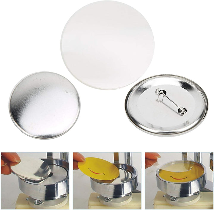 HEEPDD Abzeichen Knopf Teile, 100 Sätze 56mm Blank Badge Making Supplies für Abzeichen Corsage Namen
