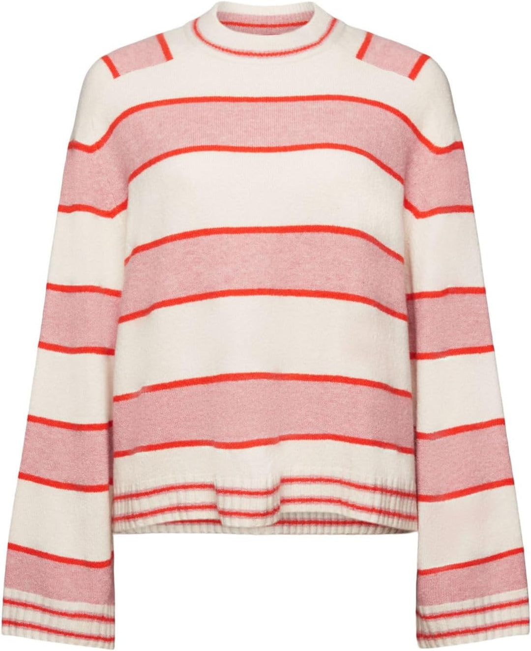 ESPRIT Gestreifter Pullover aus Wollmix XS Cream Beige, XS Cream Beige