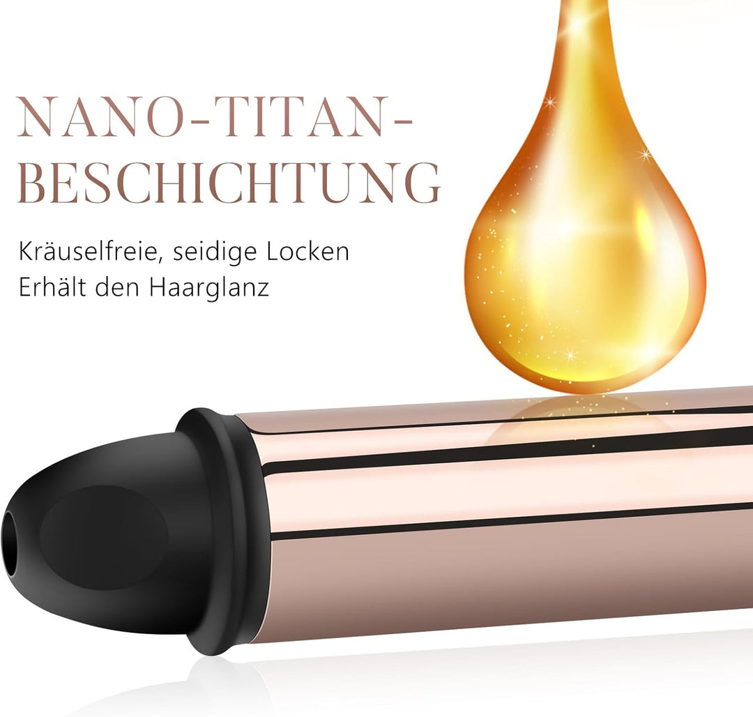 360° Rotierender Lockenstab Automatisch, PARWIN PRO BEAUTY Lockenstab Curling Iron 25mm, Nano-Titan-