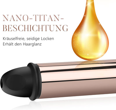 360° Rotierender Lockenstab Automatisch, PARWIN PRO BEAUTY Lockenstab Curling Iron 25mm, Nano-Titan-