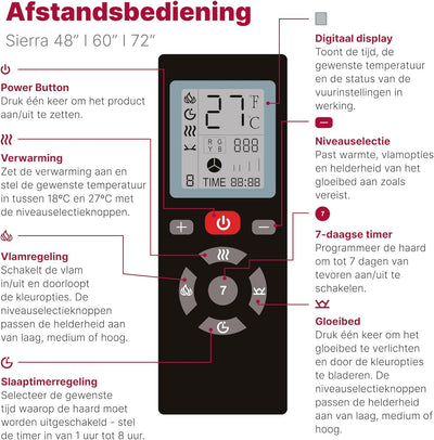 DIMPLEX - Sierra 48" - Elektrokamin - Schwarz, M - Patentierter Optiflame Flammeneffekt - Knisternde