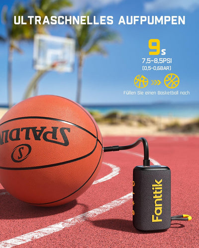 Fanttik X8 Nano Elektrische Ballpumpe, Ultraschnelles Aufpumpen für Sportball, Tragbare Luftpumpe mi