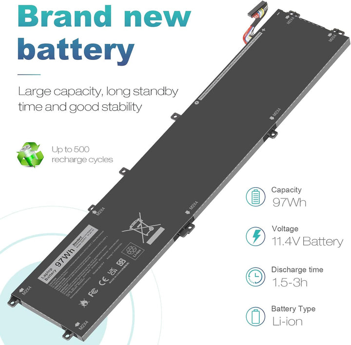 ASUNCELL 11.4V/97Wh 6GTPY Laptop-Batterie für Dell XPS 15 9550 9560 9570, Dell Precision 5510 5520 5