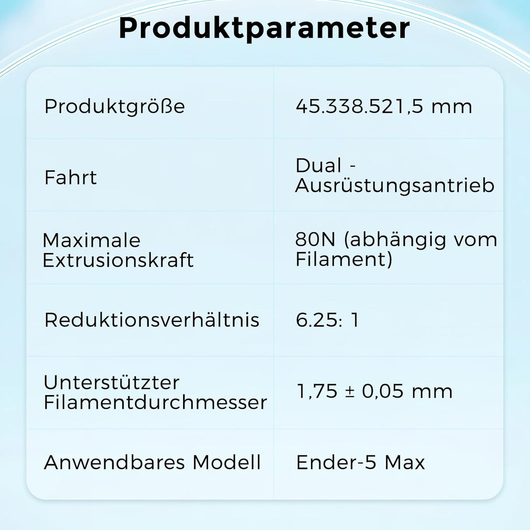 Creality Ender 5 MAX Extruder, Direktantrieb-Extruder ohne Schrittmotor, Dual-Zahnrad-Zuführung, unt