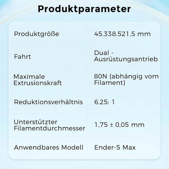 Creality Ender 5 MAX Extruder, Direktantrieb-Extruder ohne Schrittmotor, Dual-Zahnrad-Zuführung, unt