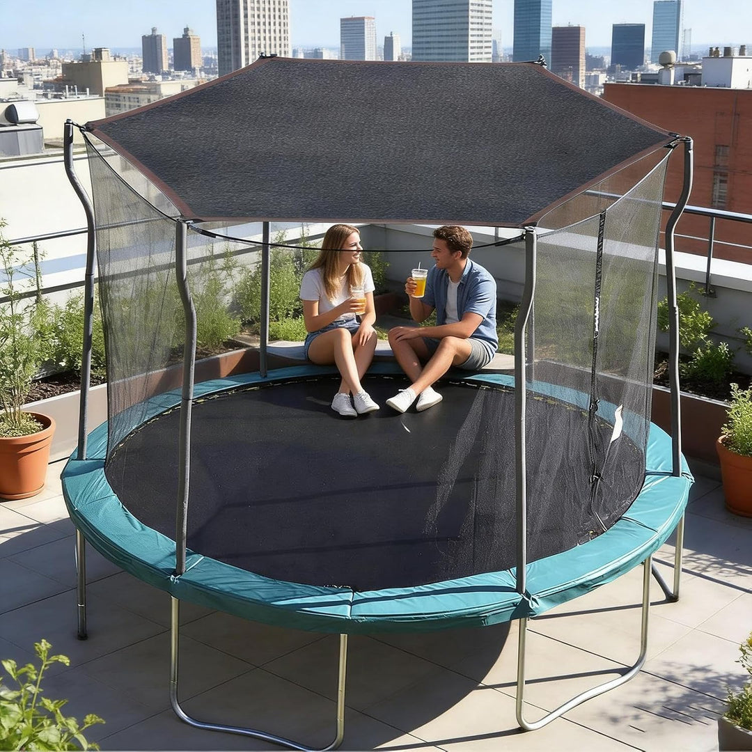 Trampolin Sonnenschutz Abdeckung, Ø 143 243 305 366 427 cm Trampolin Sonnenschutznetz, Trampoliin Üb