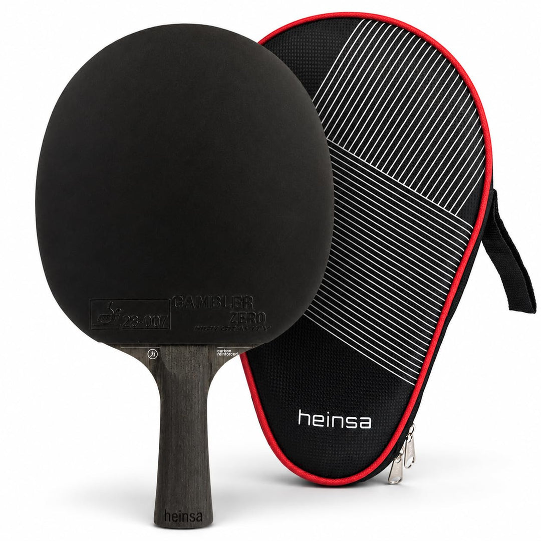heinsa Carbon Profi Tischtennisschläger ITTF Wettkampf zugelassen Black Edition aus Lichtnussbaum mi