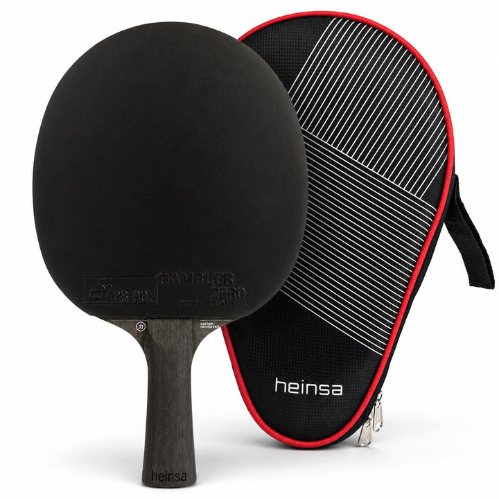 heinsa Carbon Profi Tischtennisschläger ITTF Wettkampf zugelassen Black Edition aus Lichtnussbaum mi