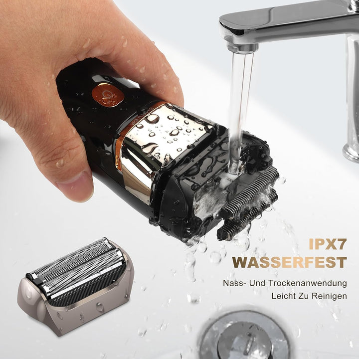 Folienrasierer Herren,2 in 1 Rasierer Herren Elektrisch Wiederaufladbarer USB Rasierapparat Herren N