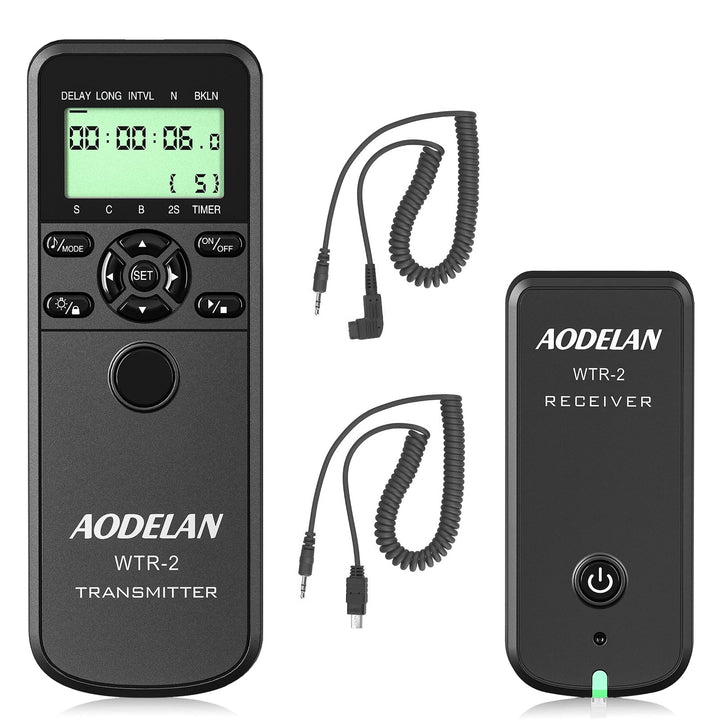 AODELAN WTR2 Fernauslöser Timer Funk-Fernauslöser Drahtloser Timer-Auslöser für Sony a9, a200, a560,