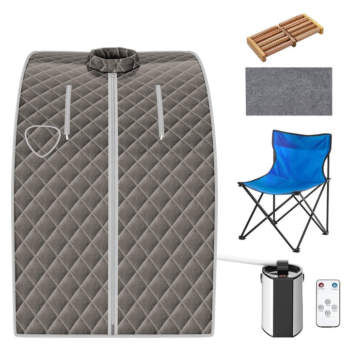 COSTWAY 3L Mini Dampfsauna mit Zerstäubungsfunktion, Heimsauna mit Fernbedienung, Wärmekabine mit ei
