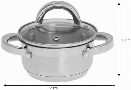 Klausberg Topf mit Deckel in vielen Grössen 0.5L bis 14L Kochtopf Töpfe Induktion Edelstahl (0.5L) 0