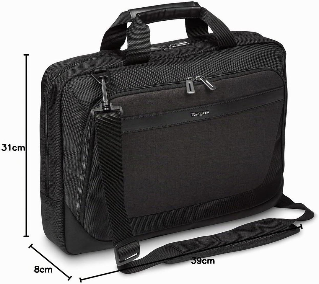 Targus TBT913EU CitySmart 12, 12.5, 13, 13.3, 14" Slimline Topload Notebooktasche – Schwarz/Grau, 14
