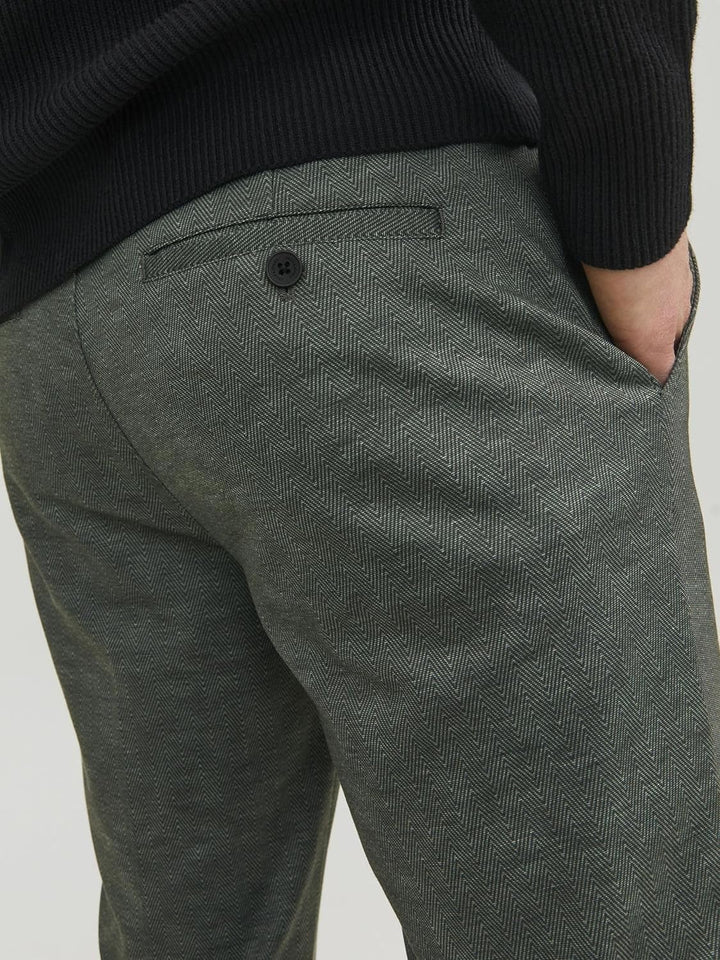 JACK & JONES Herren Jpstmarco Jjphil Nor Noos Chino-Hose 33W / 30L Forest Night/Detail:herringbone,