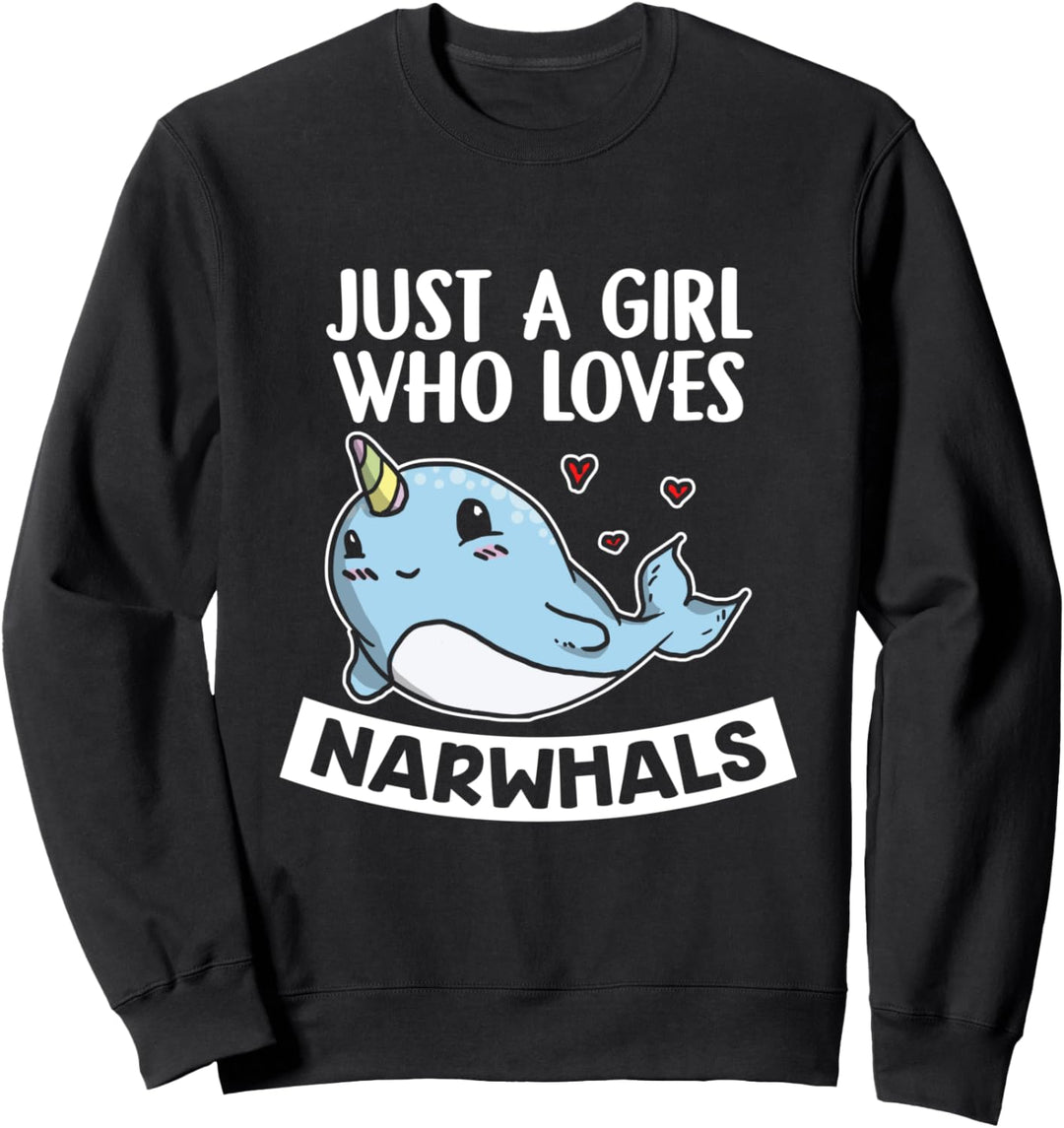 Just A Girl Who Loves Narwhals Lustiges Narwal Kostüm Sweatshirt