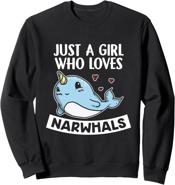 Just A Girl Who Loves Narwhals Lustiges Narwal Kostüm Sweatshirt