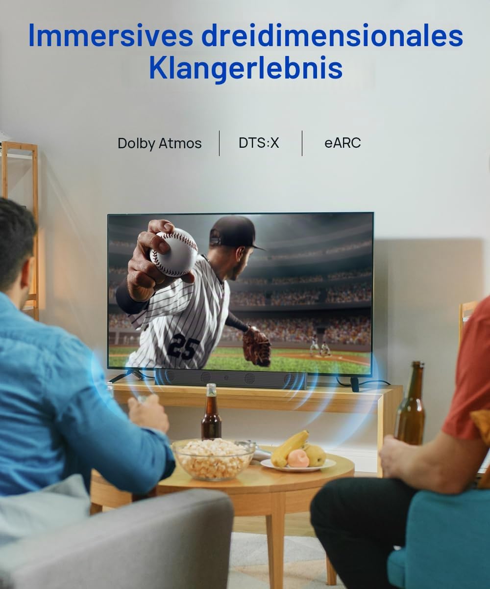 JSAUX 10K 8K HDMI Kabel 1.8M, HDMI 2.1 Kabel Highspeed Ethernet 48Gbps 8K@60Hz, 4K@120Hz, UHD HDR 10