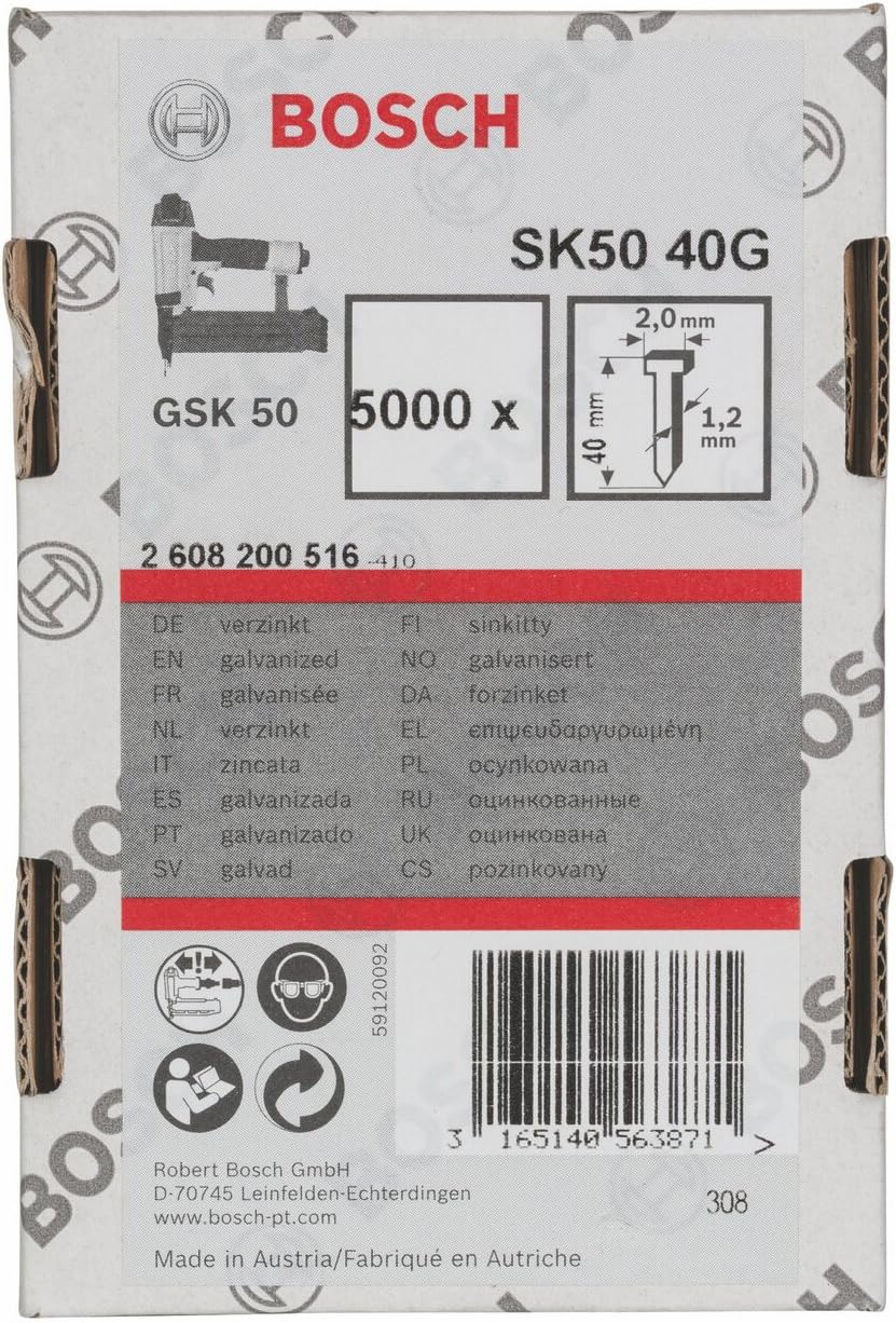Bosch 5000x Stauchkopfnagel, 1.2/18g (40 mm, Kompatibel mit GNH 18V-50 M Professional, Zubehör für N
