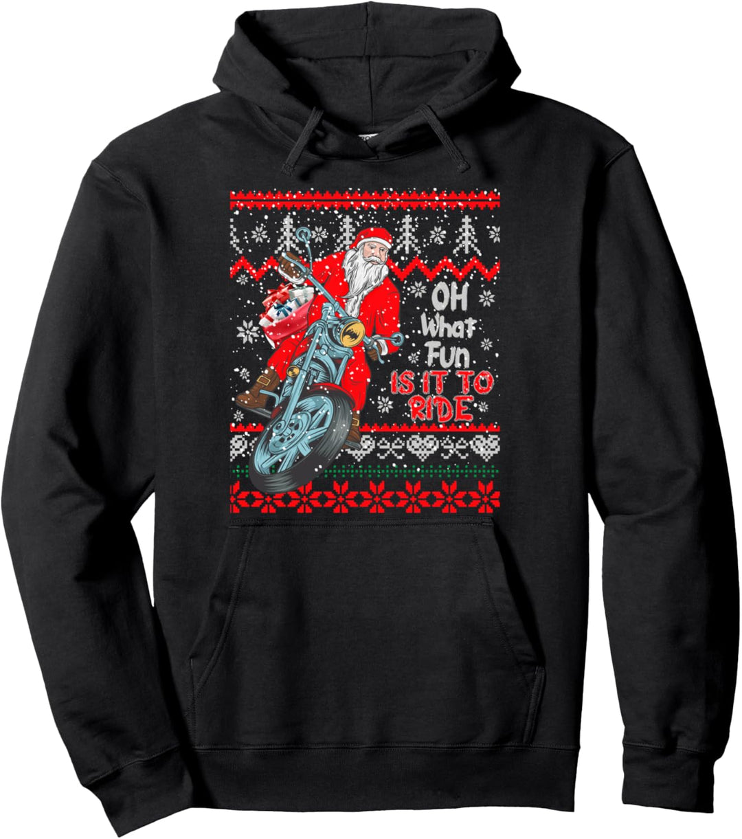 "Biker Santa" hässlichen Weihnachtspullover Pullover Hoodie