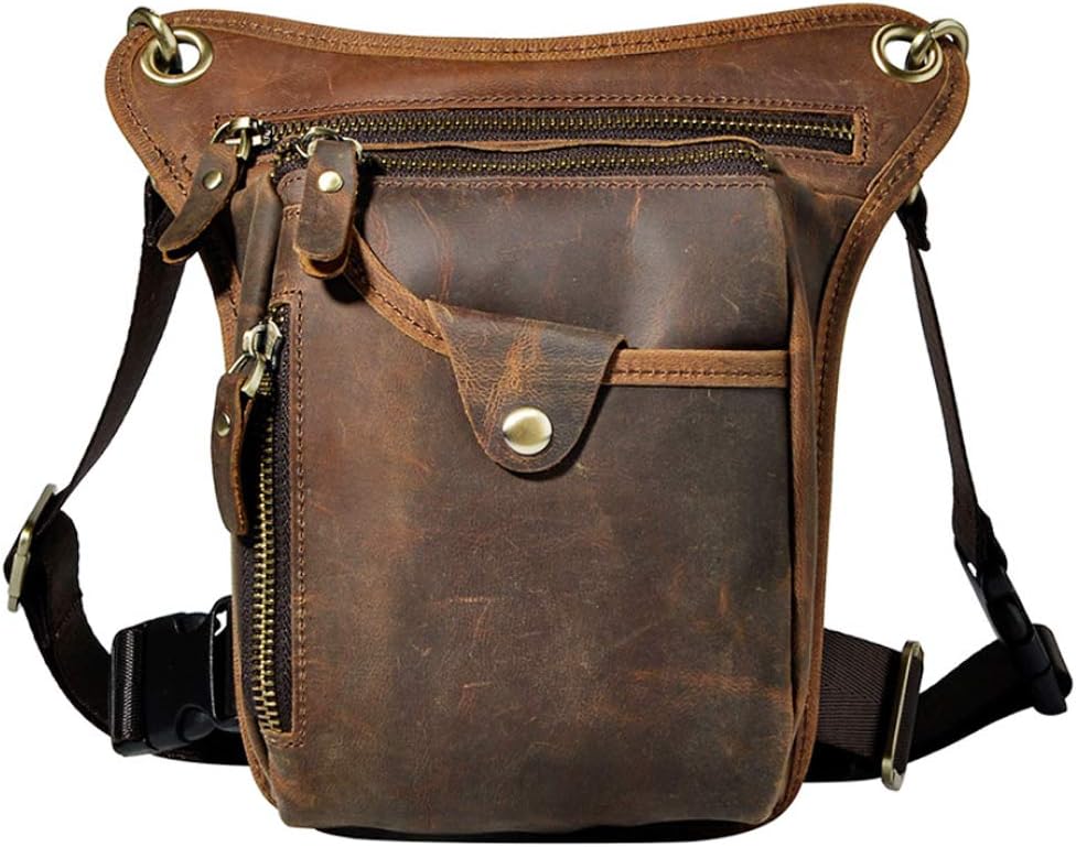 Leder Taille Pack Drop Leg Bag für Herren Damen Gürtel Bauchtasche Mehrzweck Motorrad Fahrrad Outdoo