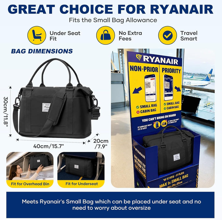 Reisetasche Damen 40x20x25 Ryanair Handgepäck Tasche Sporttasche Weekender Bag Schwimmtasche Wasserd