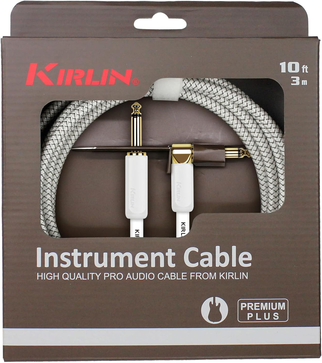 KIRLIN, KIRLIN CABLE Instrumentenkabel, 1/4 Zoll Mono-Stecker, weiss, 6,3 m (IWB-202WGL-20/WT)