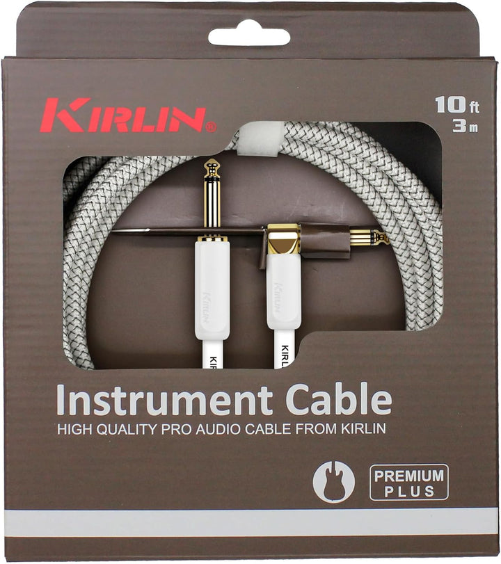 KIRLIN, KIRLIN CABLE Instrumentenkabel, 1/4 Zoll Mono-Stecker, weiss, 6,3 m (IWB-202WGL-20/WT)
