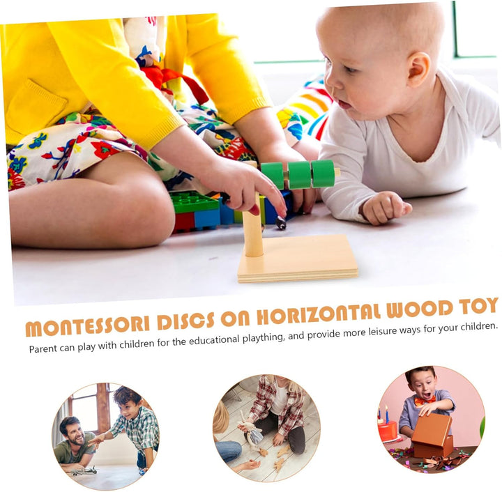 TOYANDONA Holzscheiben Horizontalem Spielzeug Lernscheiben Horizontalem Spielzeug Sensorische Scheib
